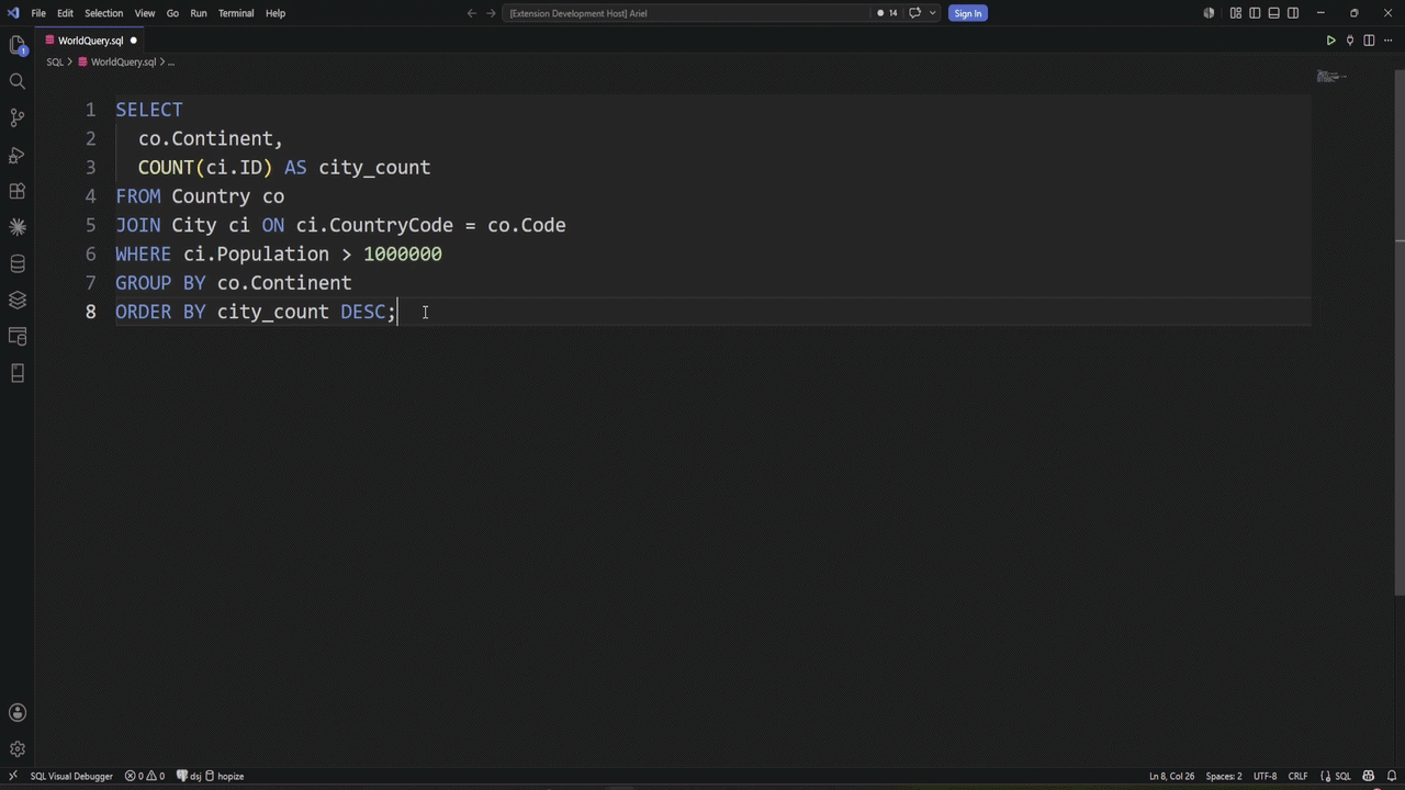SQL Visual Debugger demo walkthrough