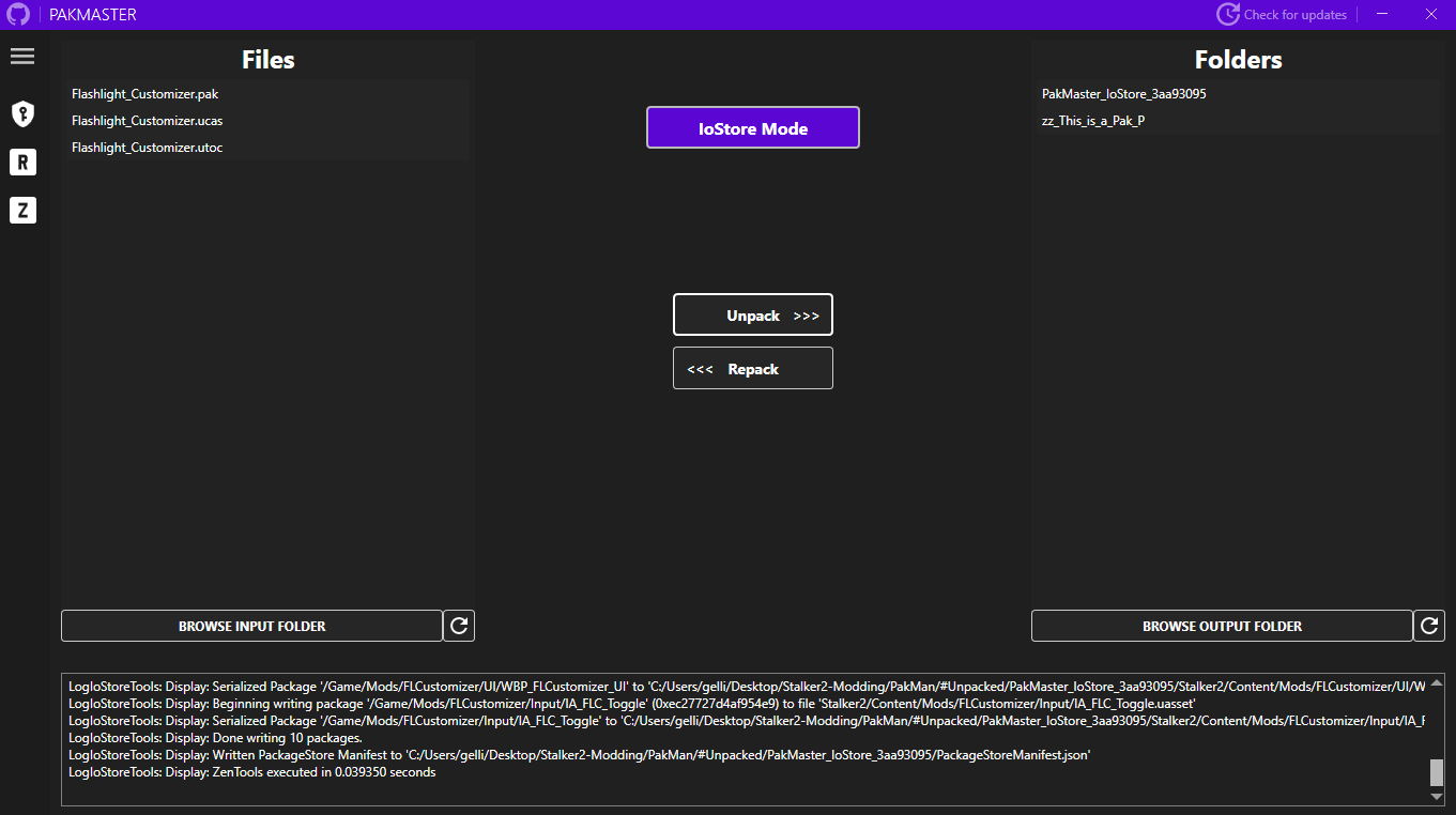 IoStore Mode Unpacking