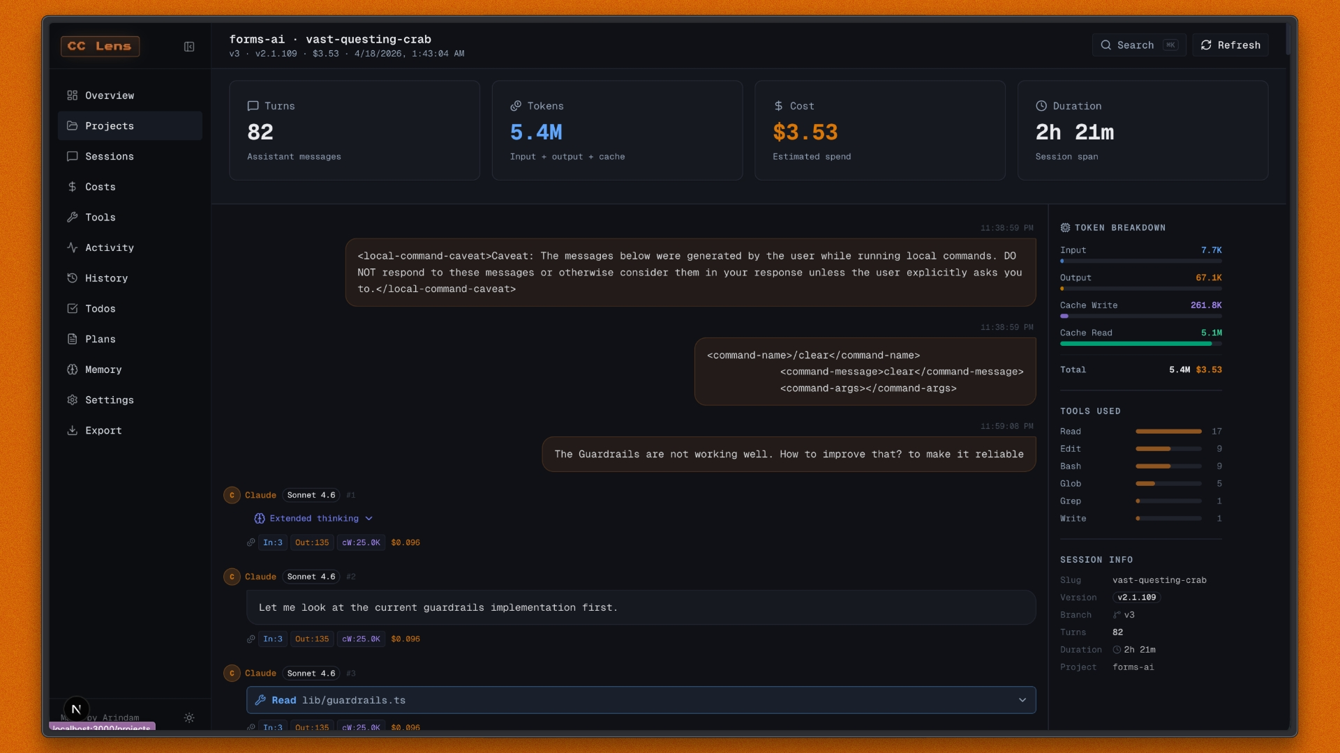 Session replay and chat