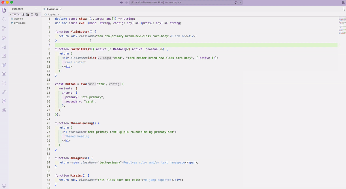 See every rule that composes a class via @apply.