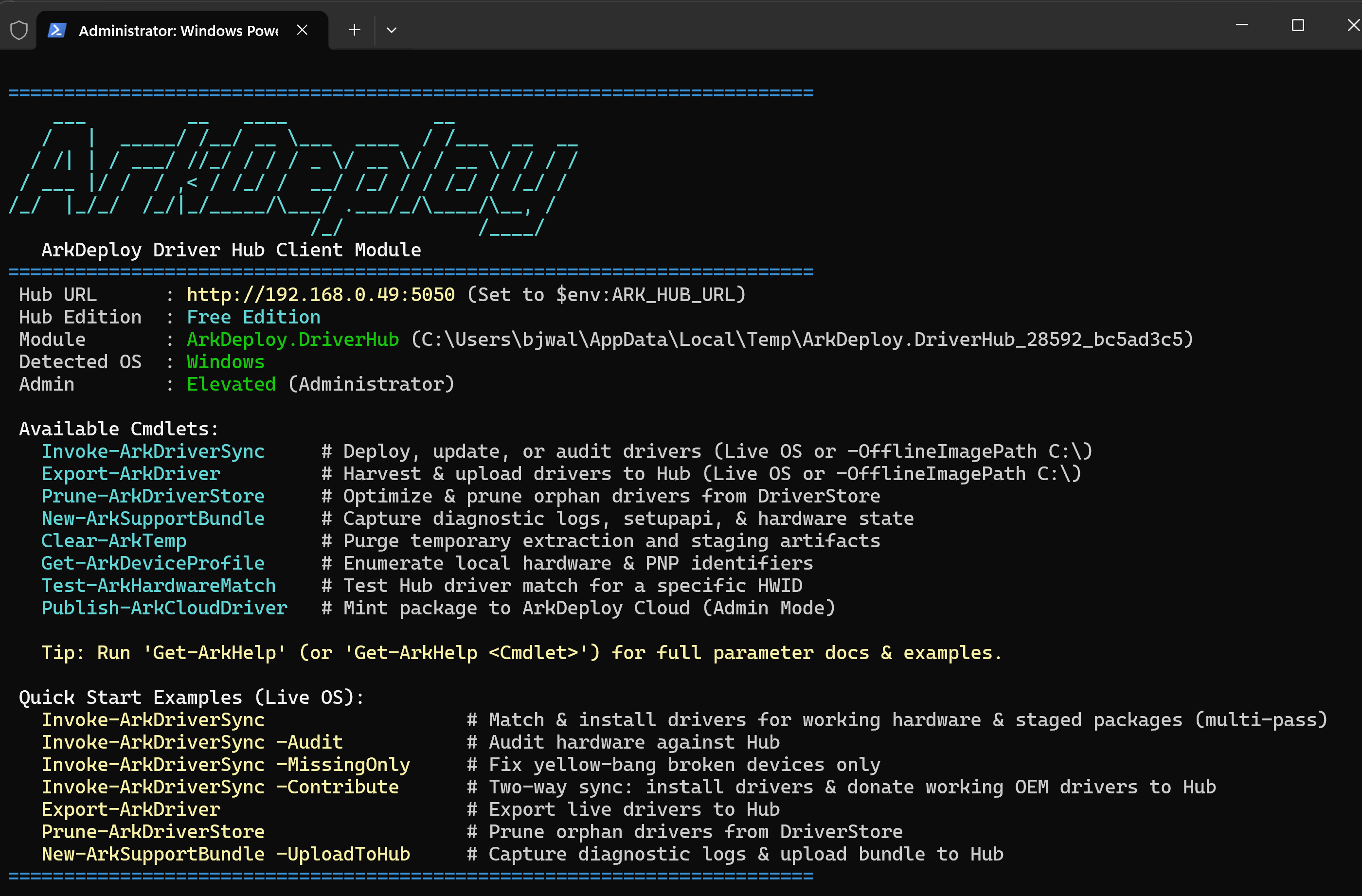 ArkDeploy PowerShell client