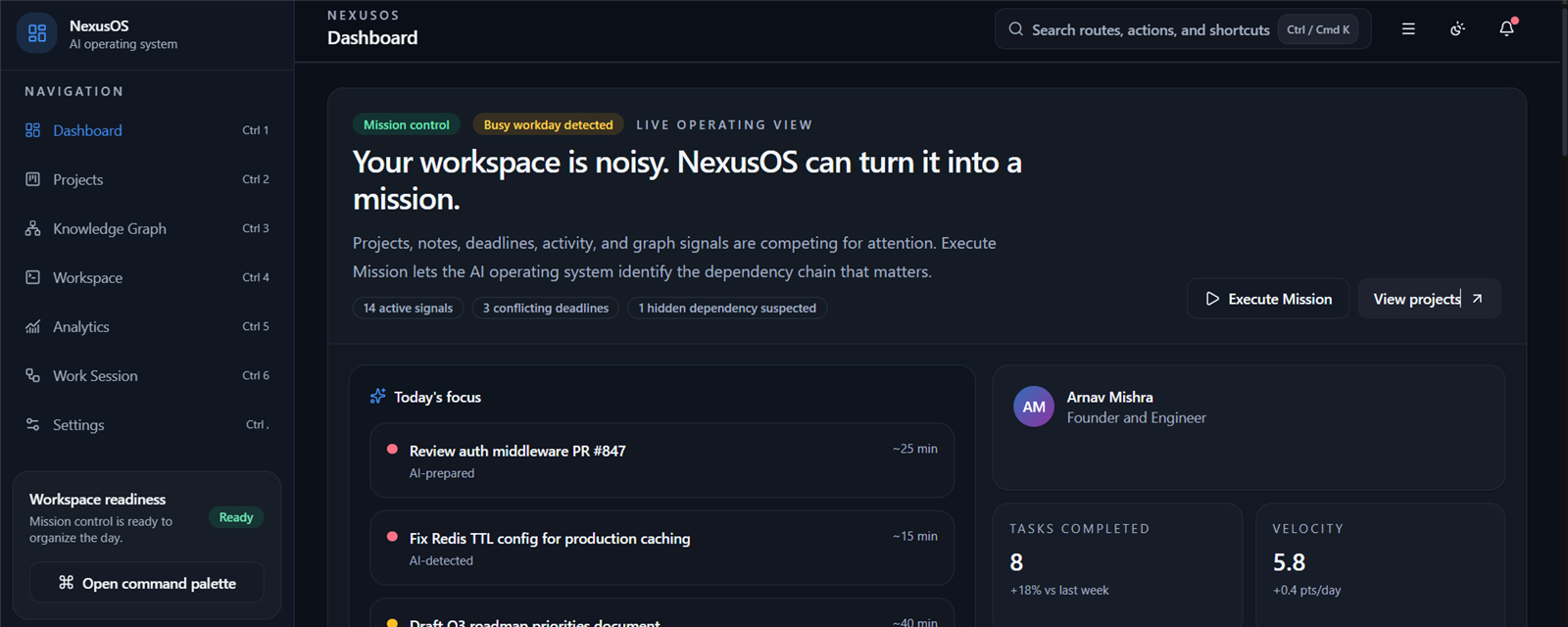 NexusOS mission briefing