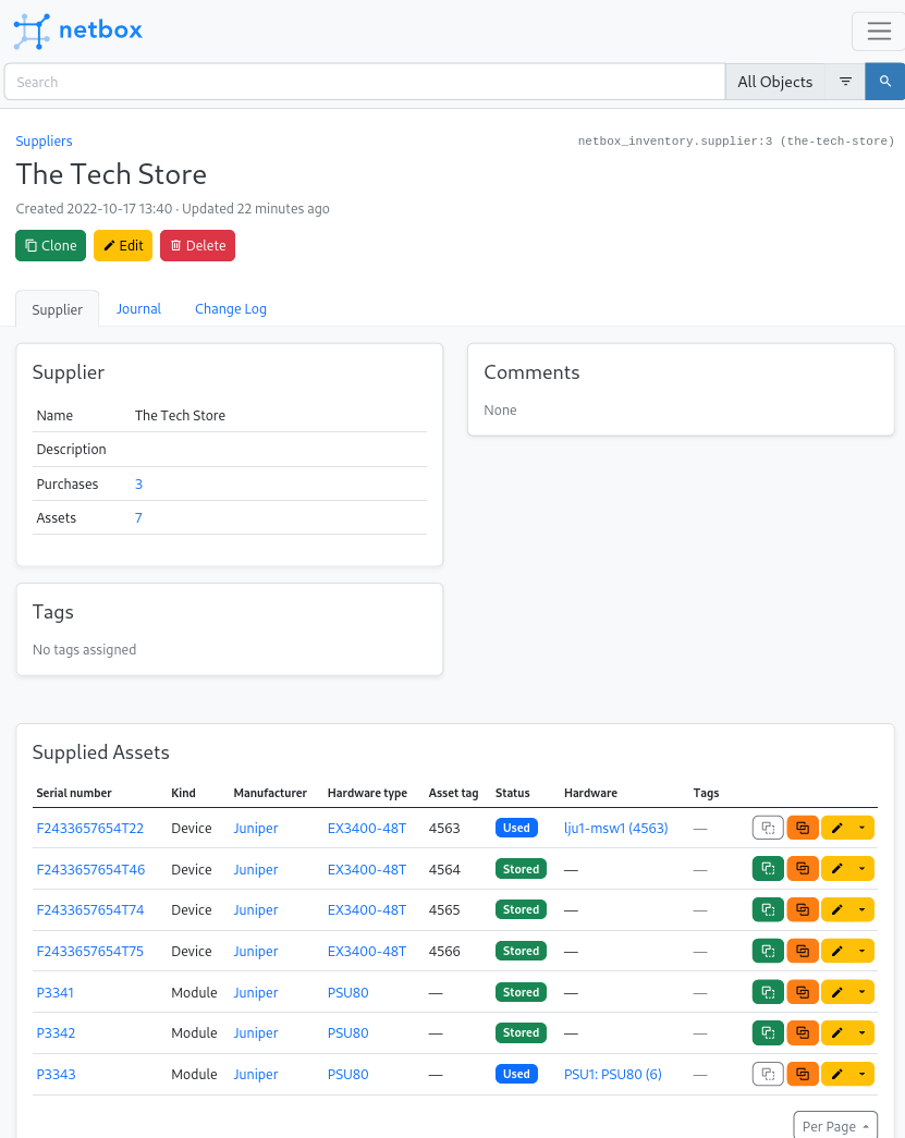 Asset - Individual View