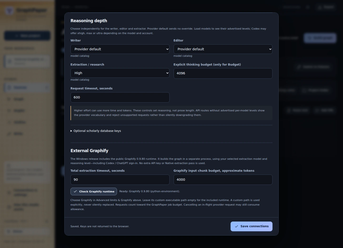Graphify runtime settings in GraphPaper 0.6