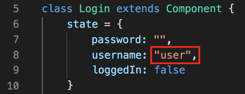 Change state so username is a blank string