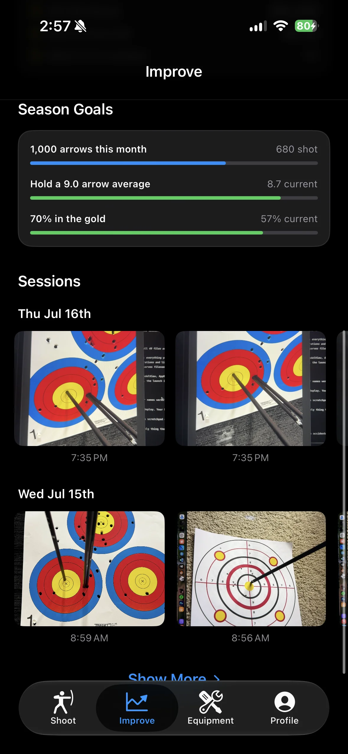 Improve tab — session detail
