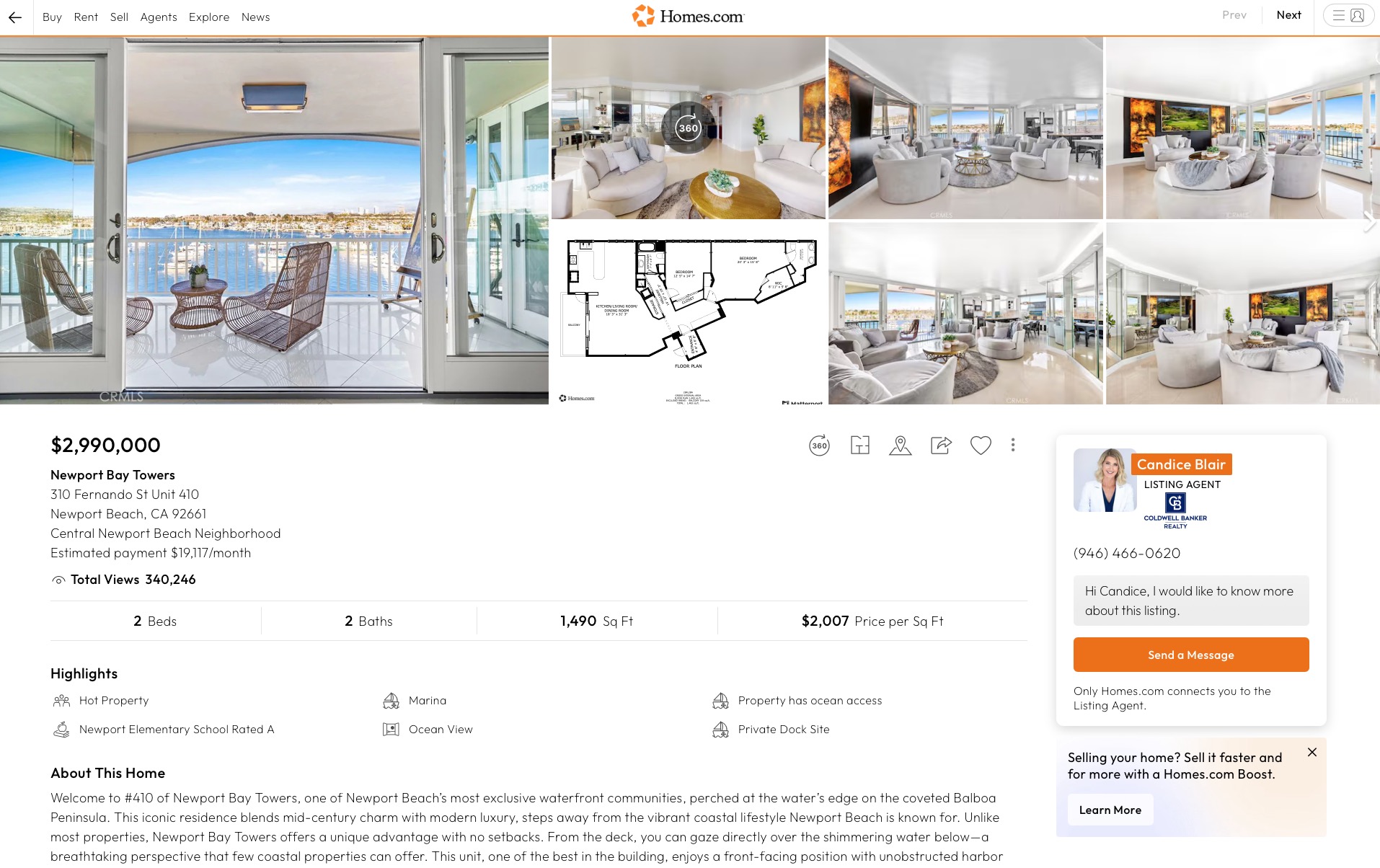 Homes.com listing desktop view