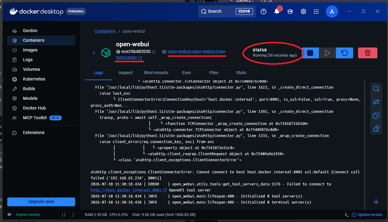 Docker Container Status
