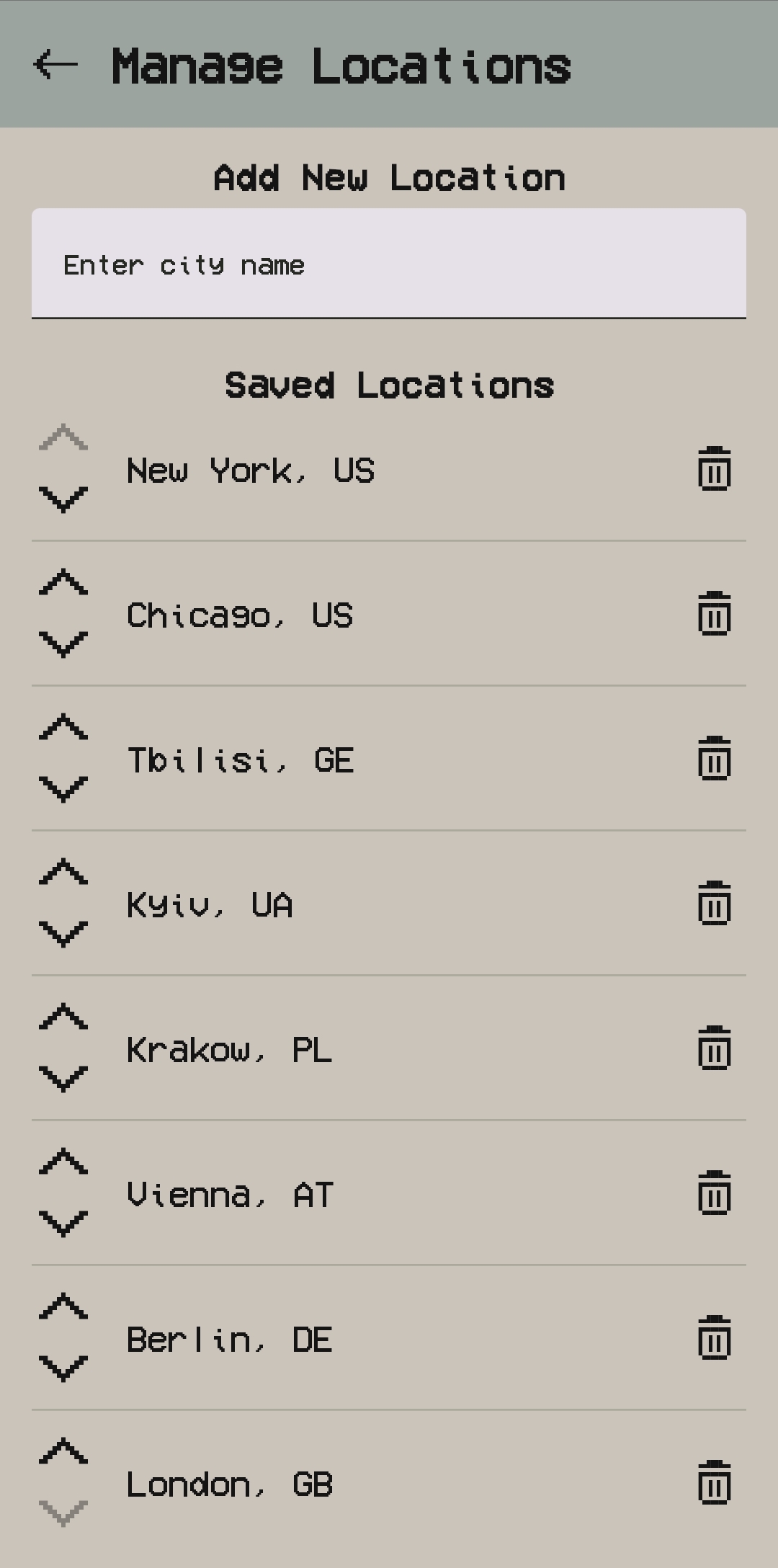 Manage Locations