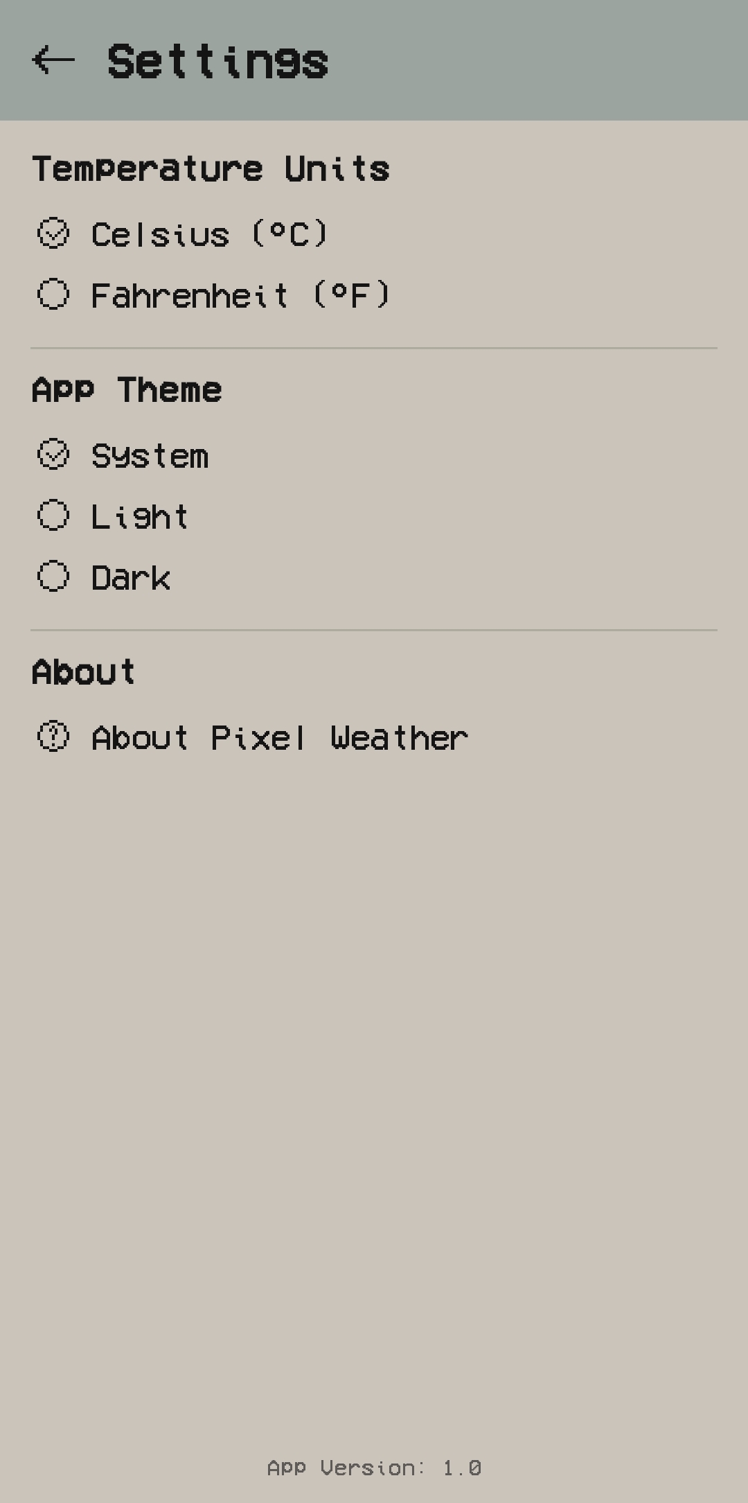 Settings Screen