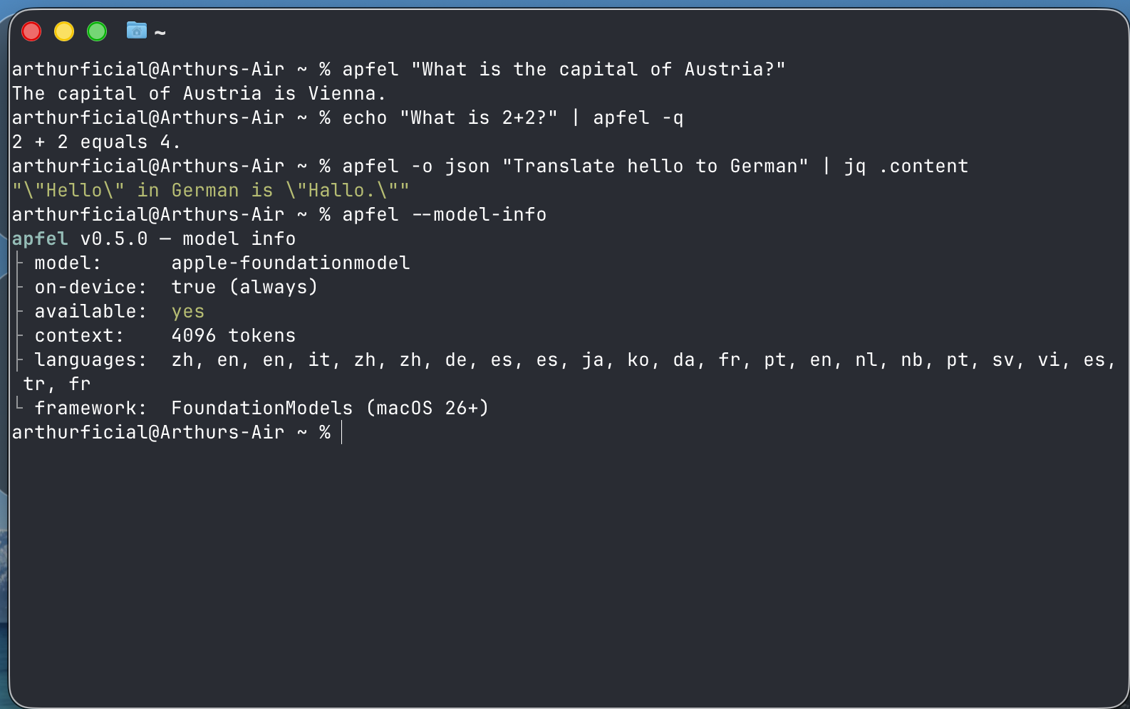 apfel interface