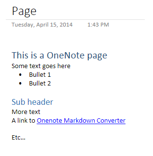 OneNote page