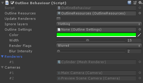 OutlineBehaviour Inspector Outline demo