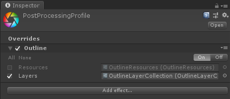 Post processing outlinesettings Post processing outlinesettings