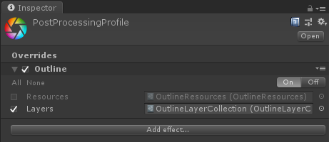 Post processing outlinesettings