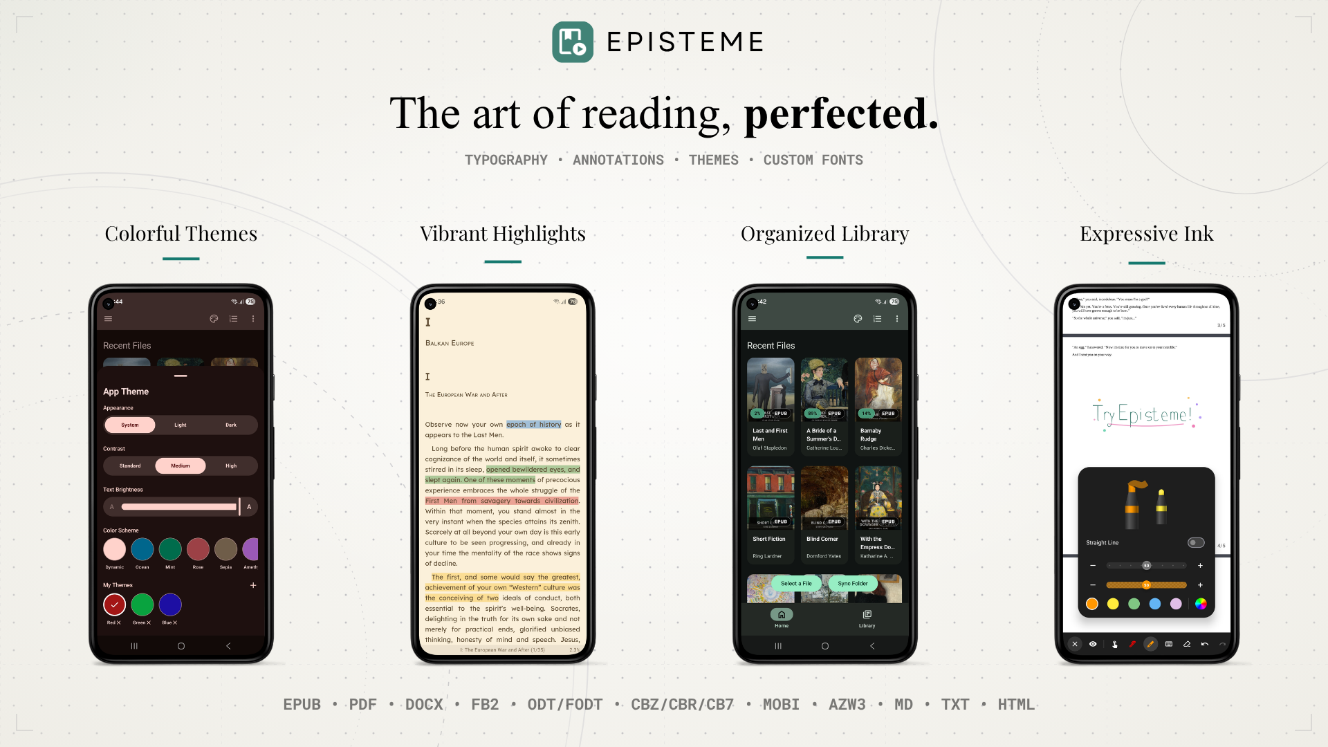 Episteme Reader on mobile