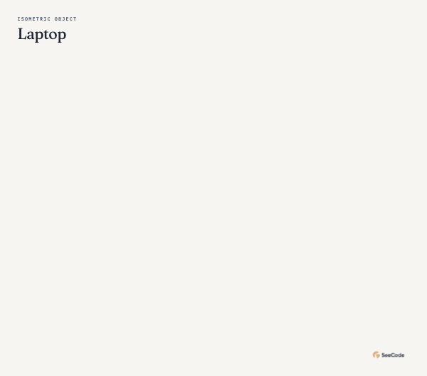Isometric laptop, animated
