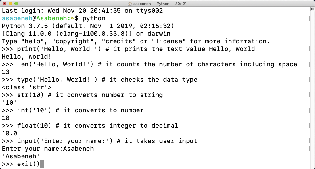 Built-in functions practice