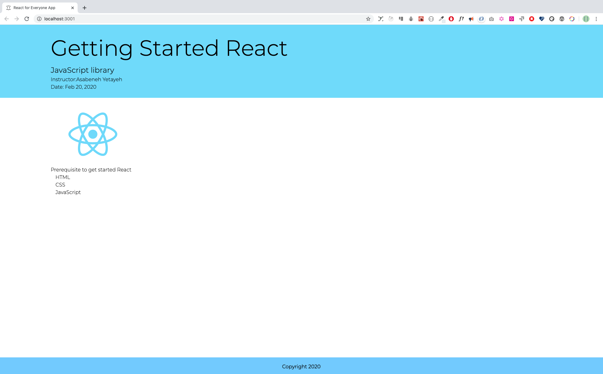 First react app