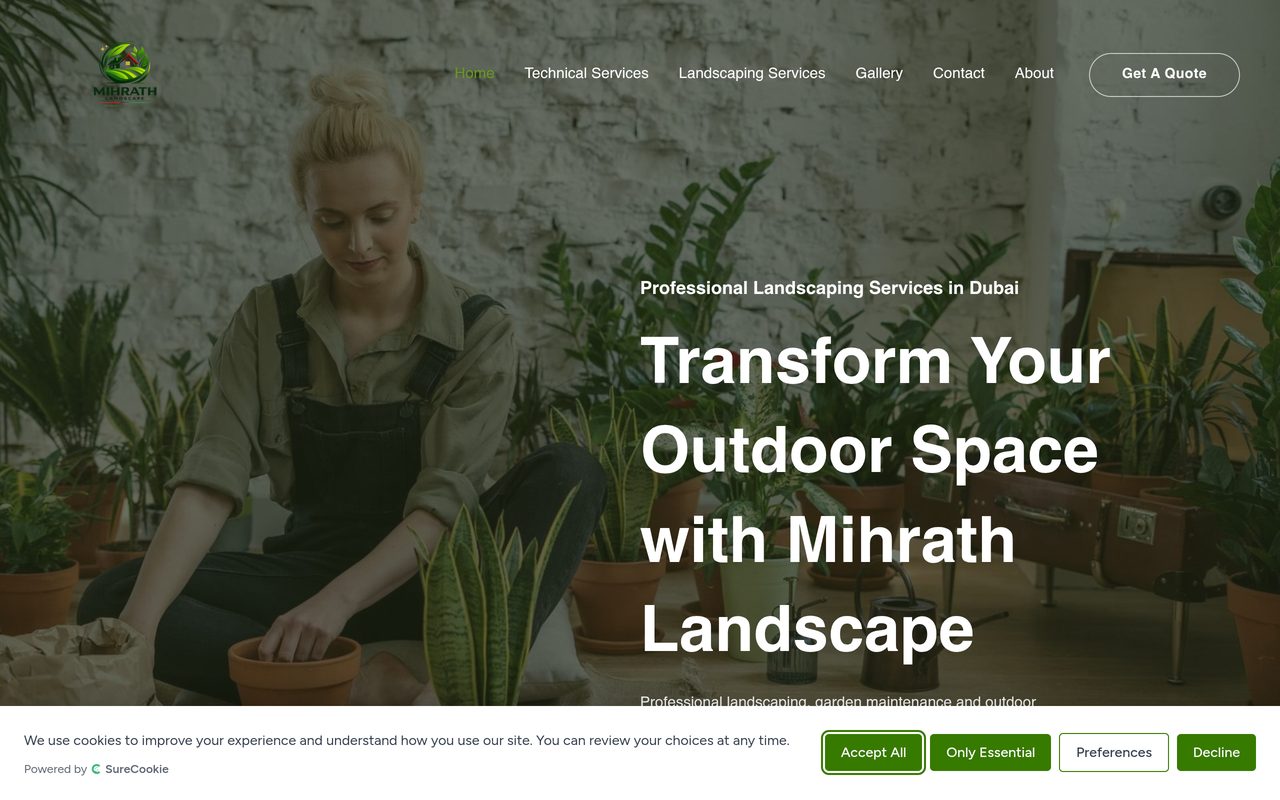 Mihirath Landscape website screenshot