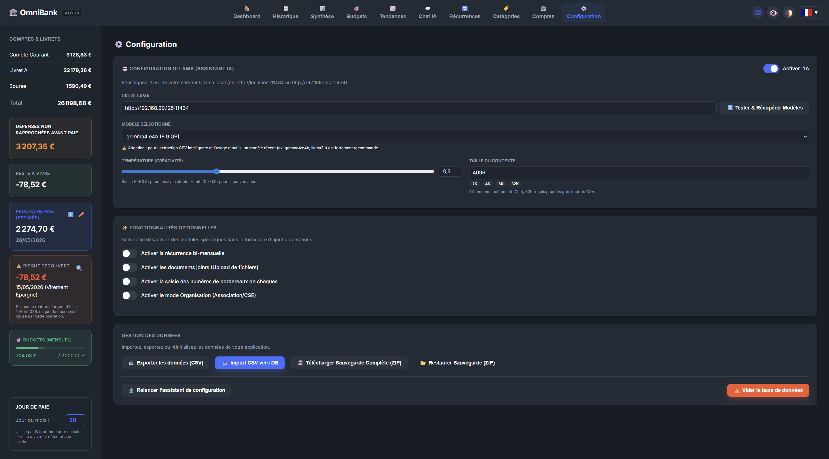 Configuration globale