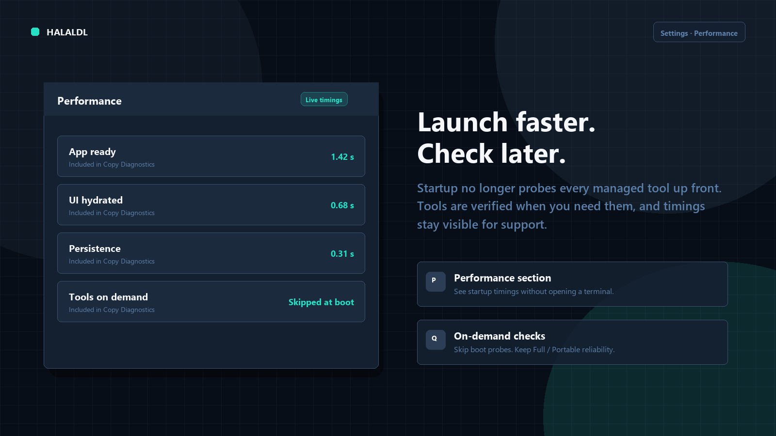 Faster startup - dark