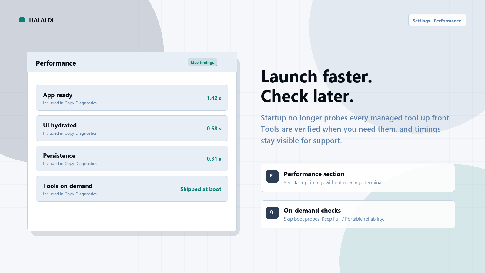 Faster startup - light