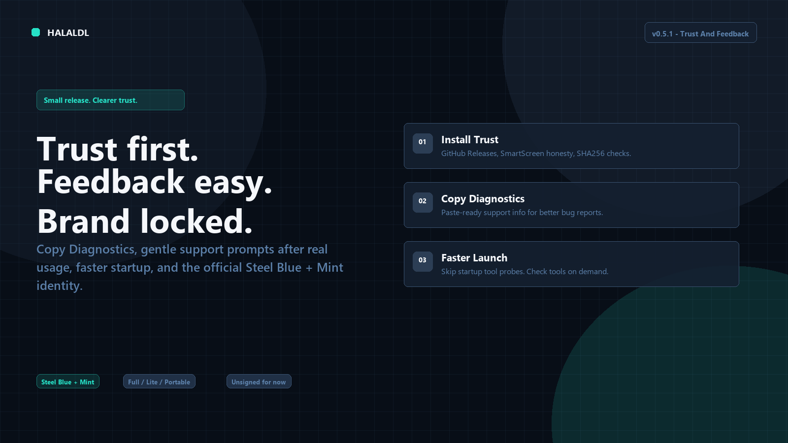 HalalDL 0.5.1 hero - dark