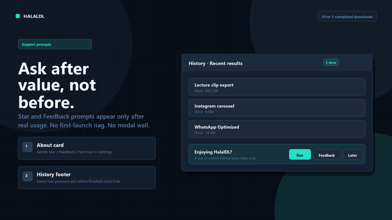 Support prompts - dark