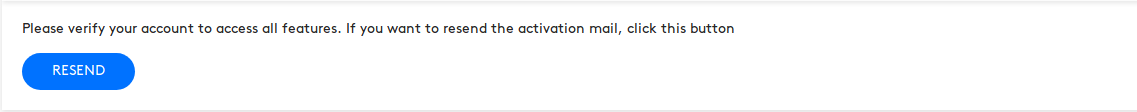 Resend verification email.