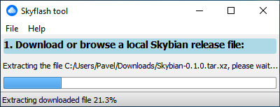 Extracting the Skybian base image release file