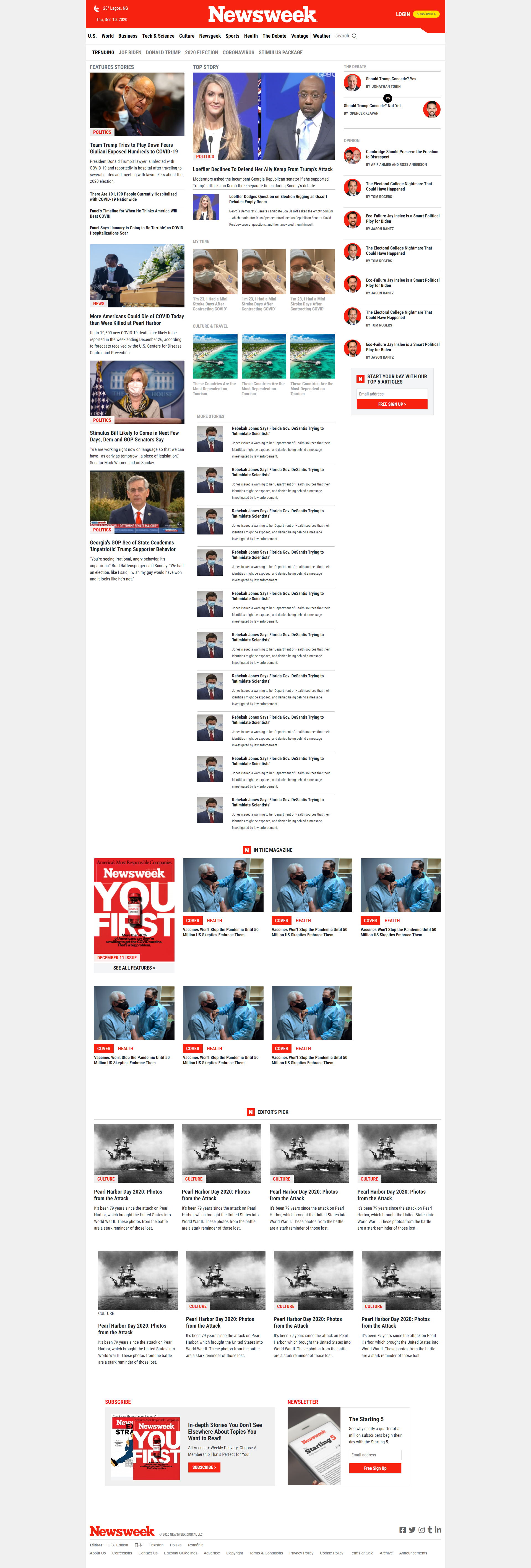 Screenshot of newsweek clone