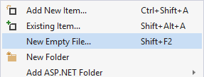 Add new file dialog