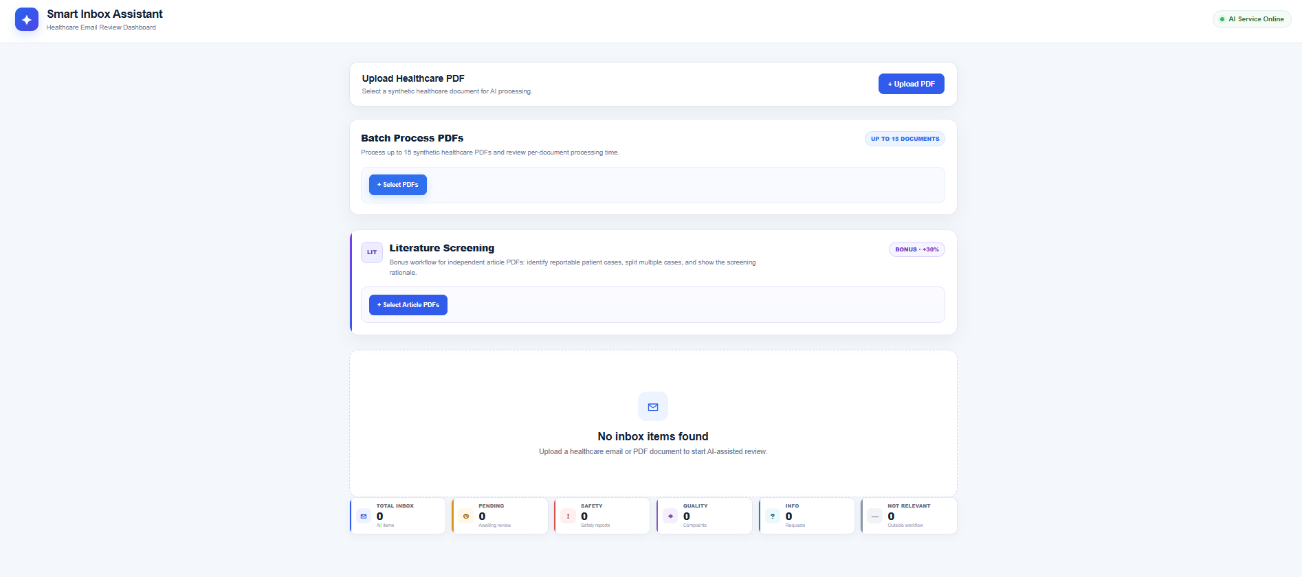 Clinevo Smart Inbox Assistant project screenshot