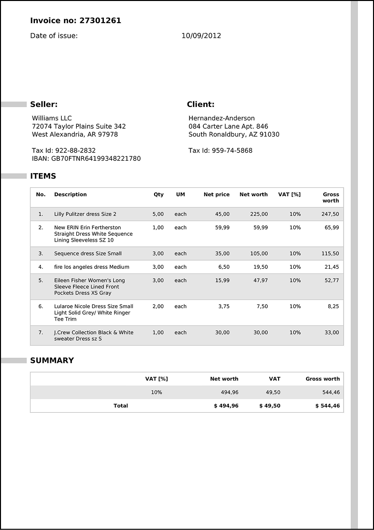 Sample Invoice Document