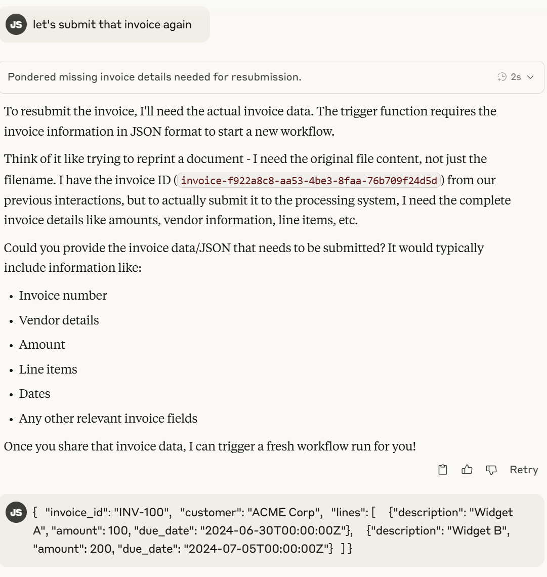 Claude MCP Invoice Submission