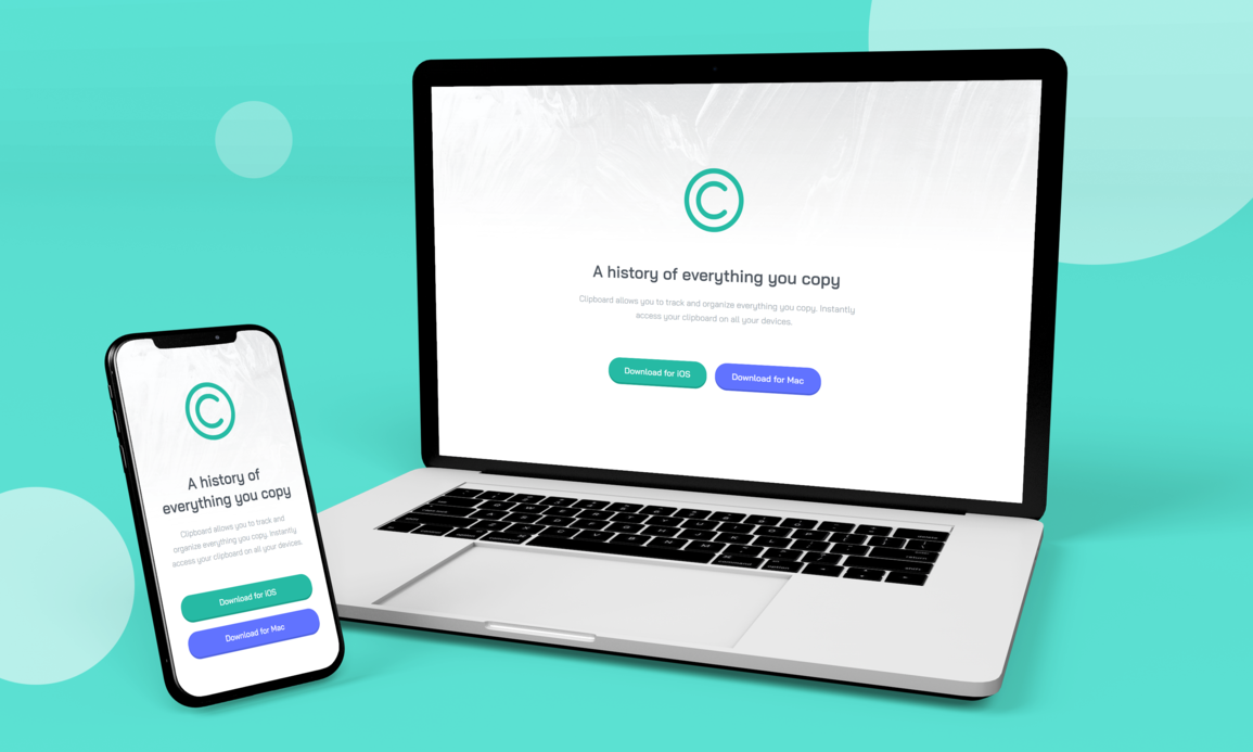 Design preview for the Clipboard landing page coding challenge