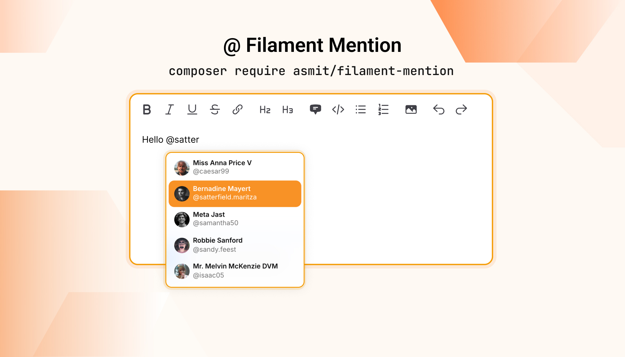 Filament Mention Plugin