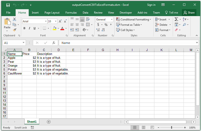 xlsx into csv