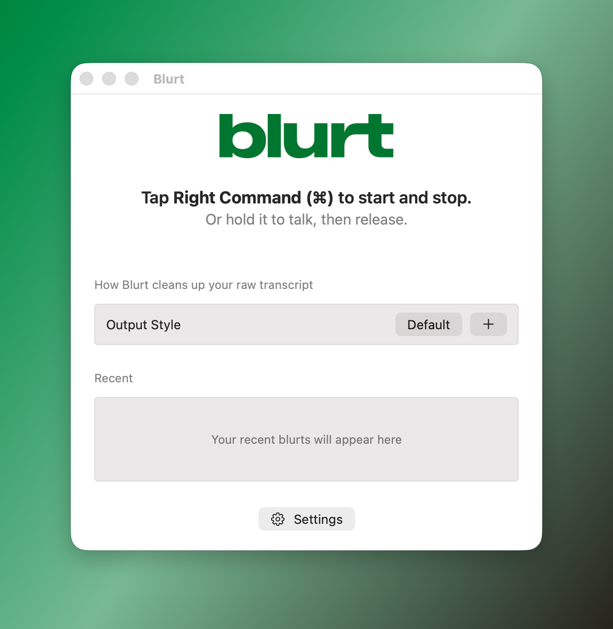Blurt screenshot 1