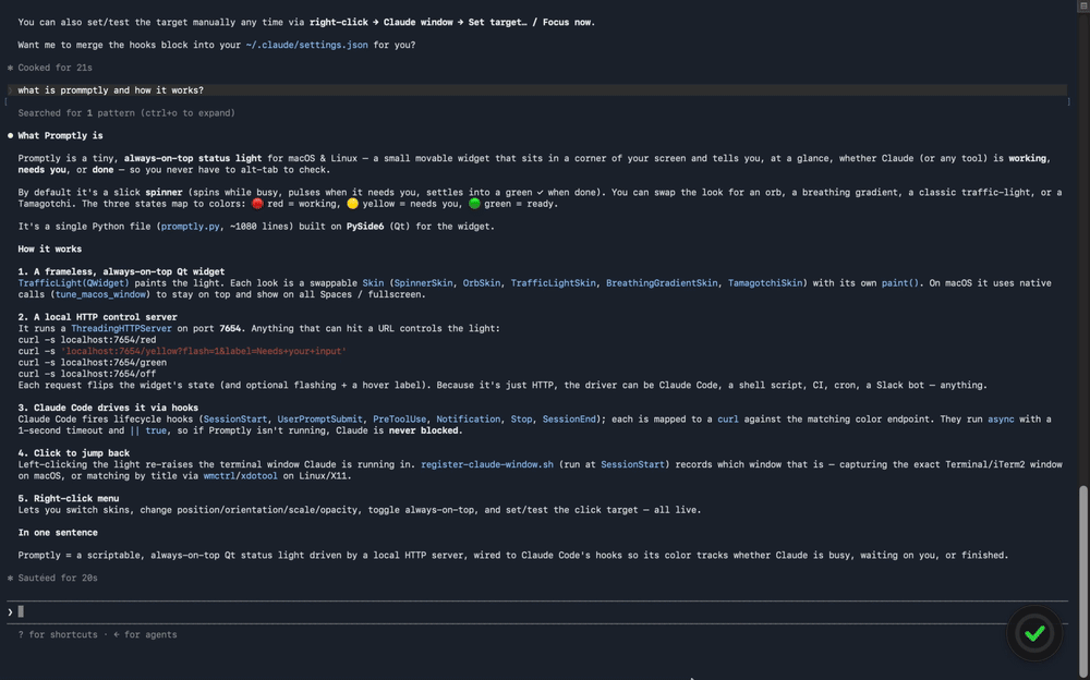Promptly in action — a quick prompt