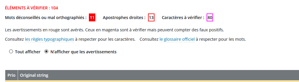 Statistiques Screenshot