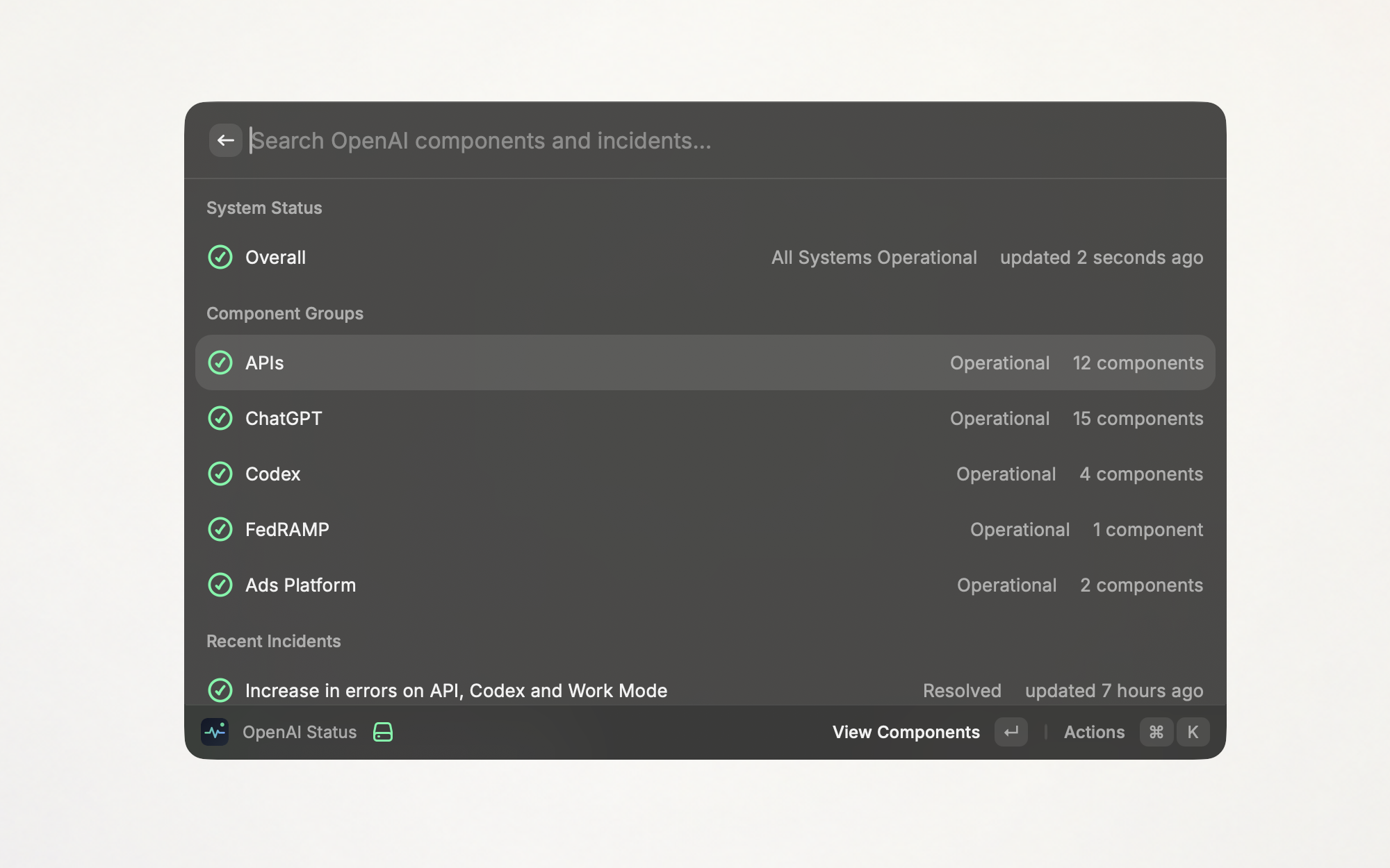 Component groups