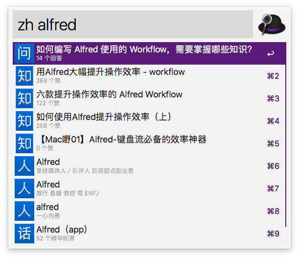 GitHub - Astraeux/zhihu-plus-alfred-workflow: 给知乎用户的 Alfred Workflow，支持 ...