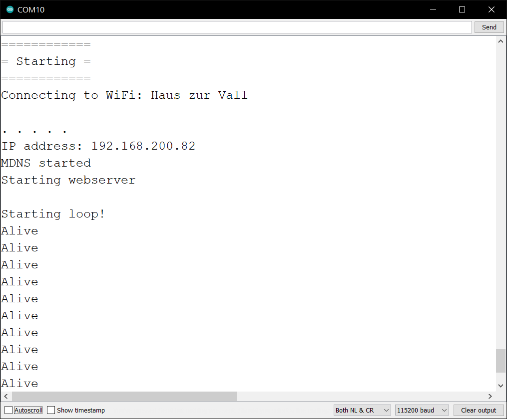 Step 5 - Serial monitor