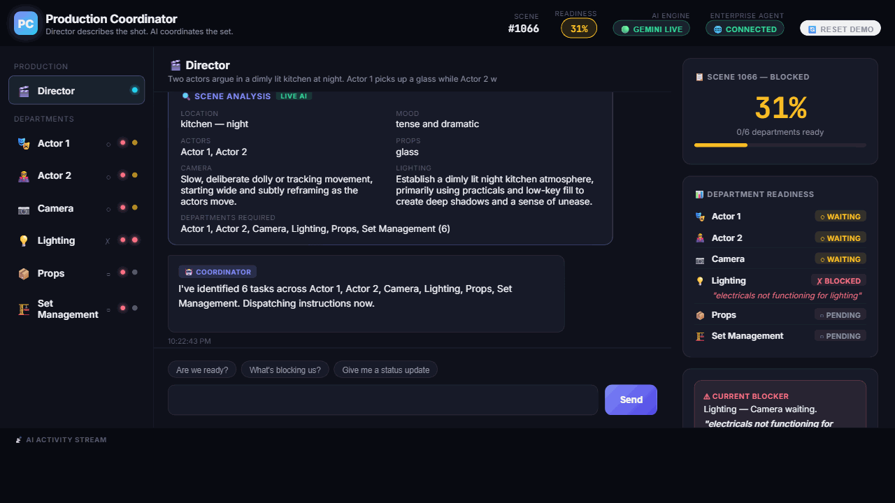A real Grafana alert firing back into the Director's chat via a signed webhook
