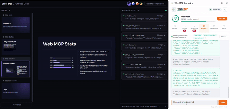 One word, whole deck restyled instantly — twice in a row