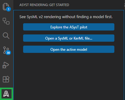 The ASysT Get Started launcher in the VS Code Activity Bar
