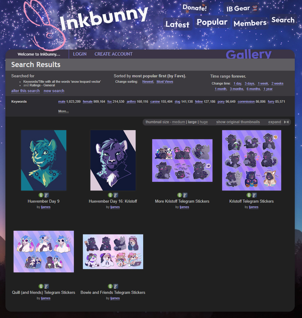 InkBunny.net - Compact Dark Screenshot