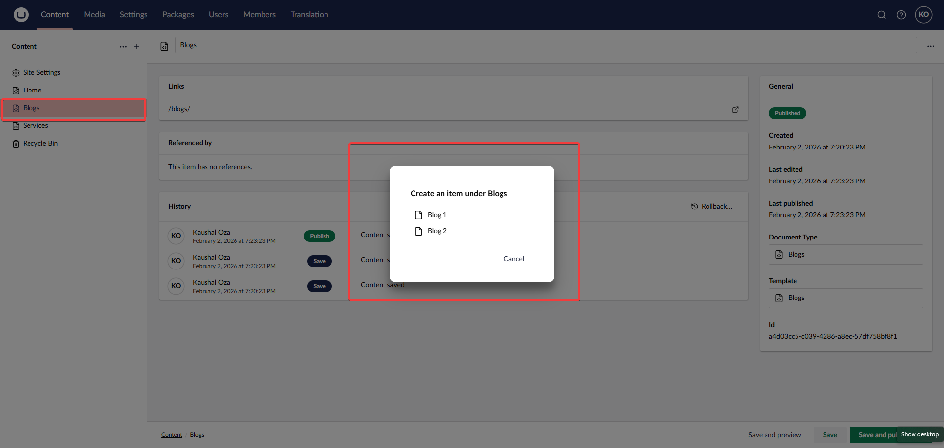 Add child documents to the root documents